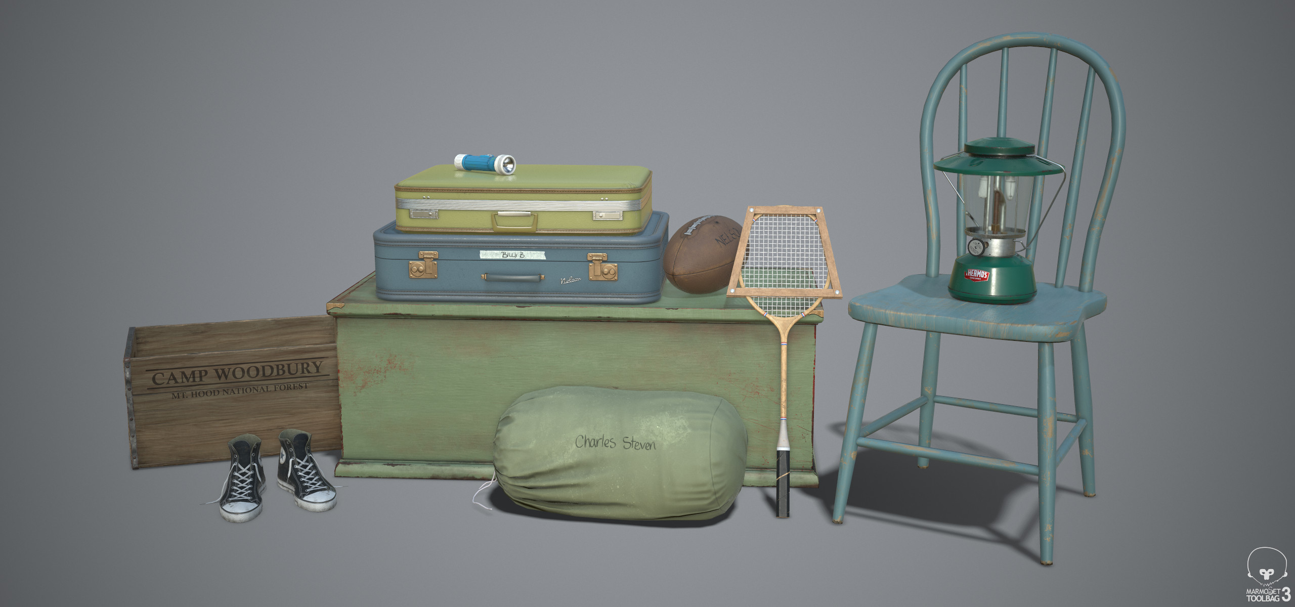 Collection of Assets Rendered in Marmoset Toolbag