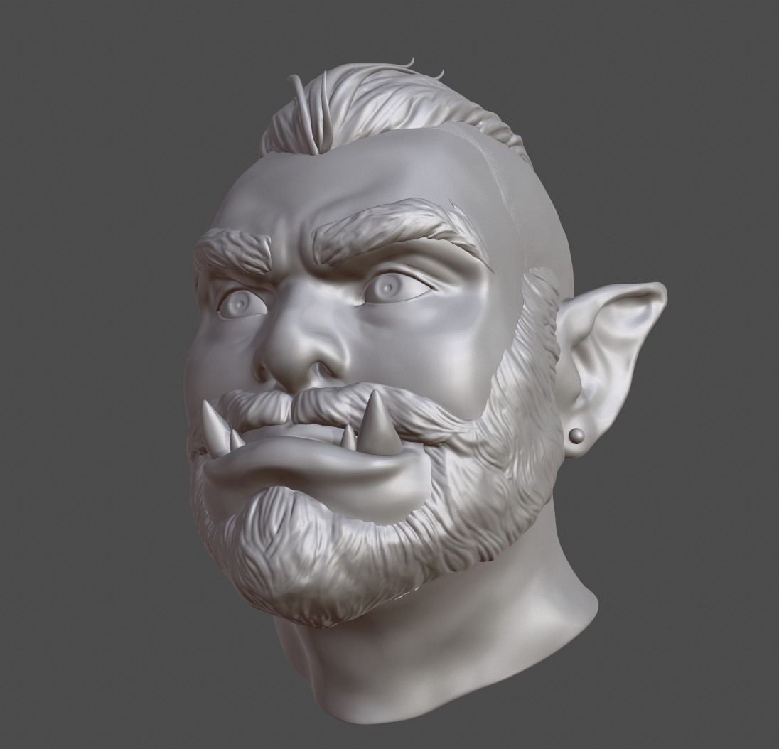 Artstation Half Orc Male Head Luke Pomerleau