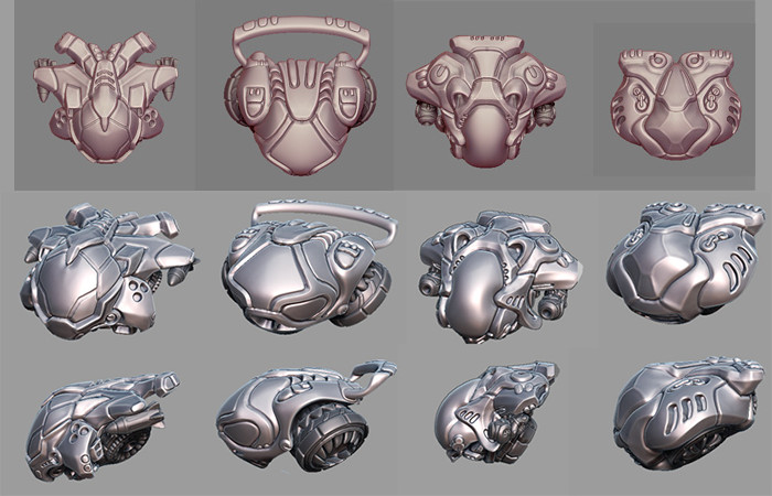Enemy spaceships Zbrush sculpts