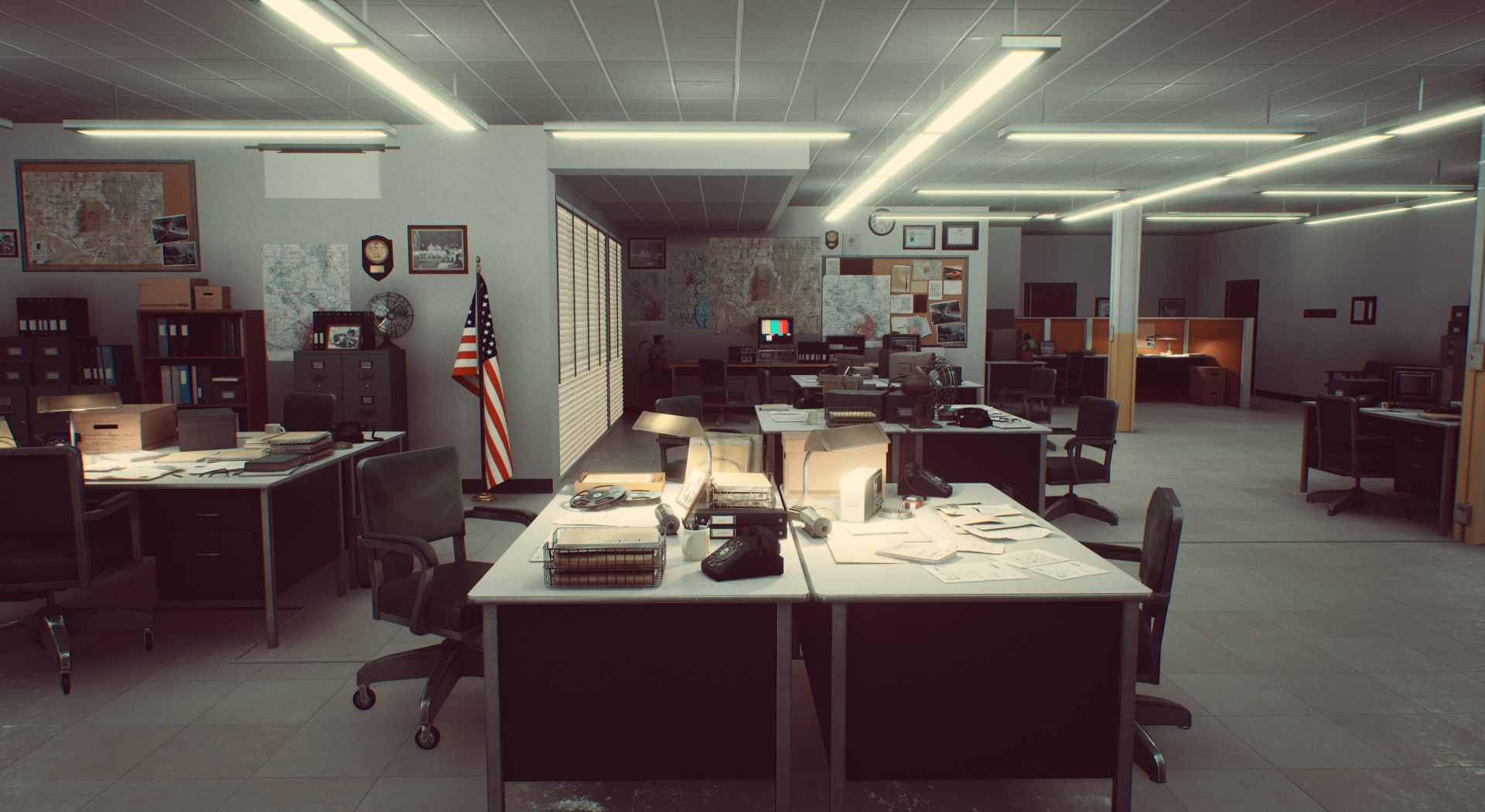 Artstation Retro Police Station Office Martin Molnar