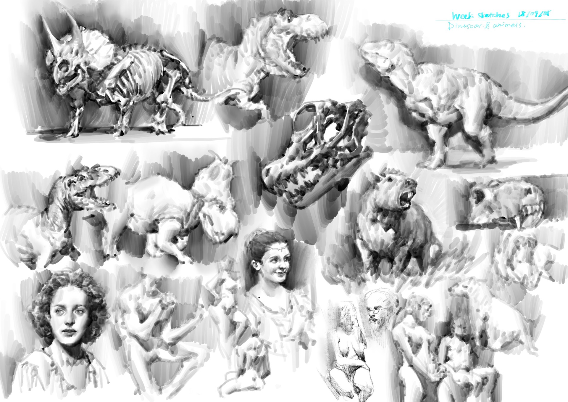 Entei Ryu - 2 month sketch collection