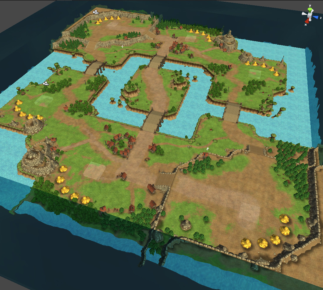 Test map with the modular grid based landscape pieces