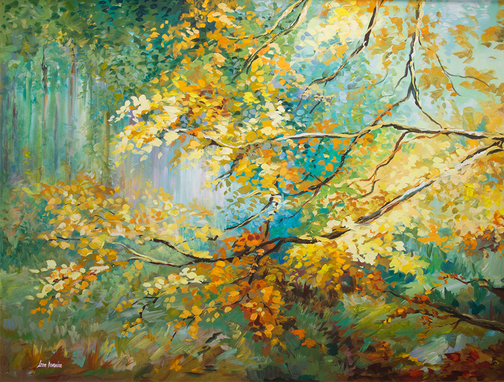 Artstation The Golden Leaves Oil Painting On Canvas By Leon