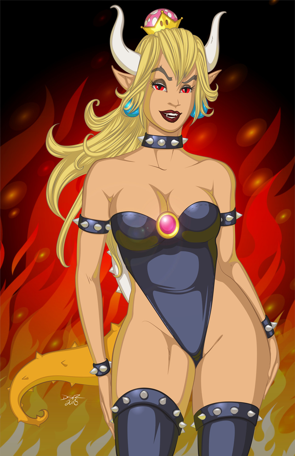 Artstation Bowsette Fan Art Diego Steffens 유혹적인 동세와 표정에 집중했던 그림이었습니다. artstation bowsette fan art diego