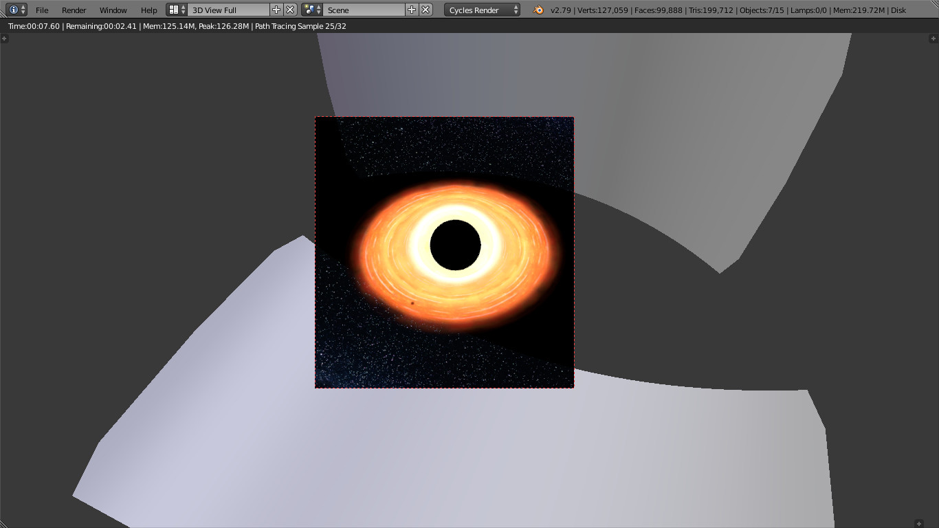 3D Singh VFX Black Hole with accretion disk in blender cycles (2.79