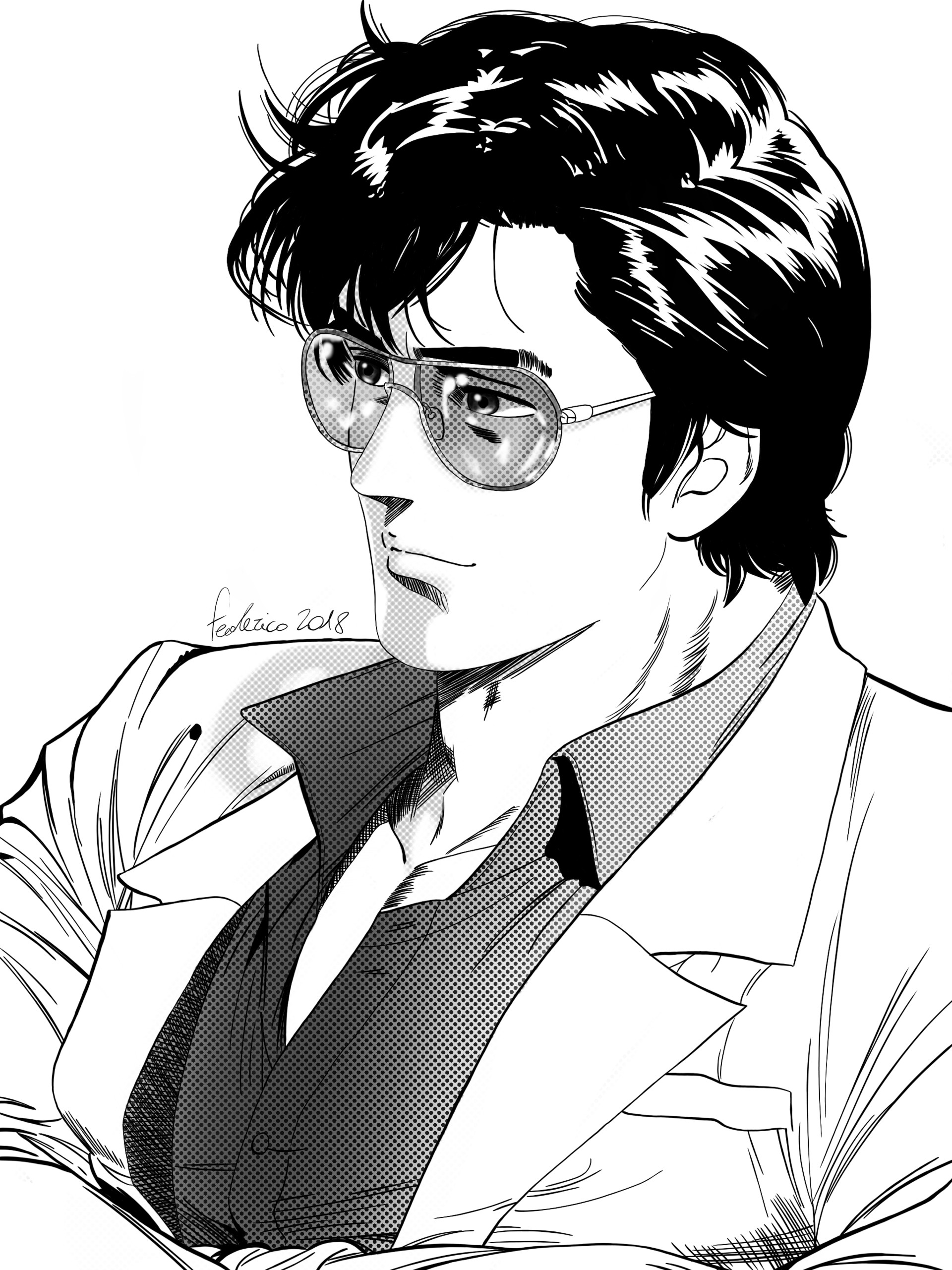 Artstation Ryo Saeba City Hunter Federico Bianco