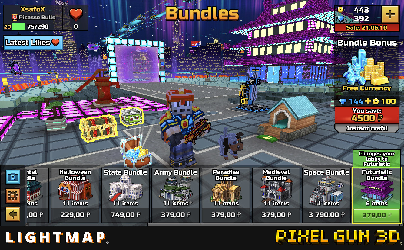 3d Artist Pixel Gun 3d Lobby Bundles 2016 2018