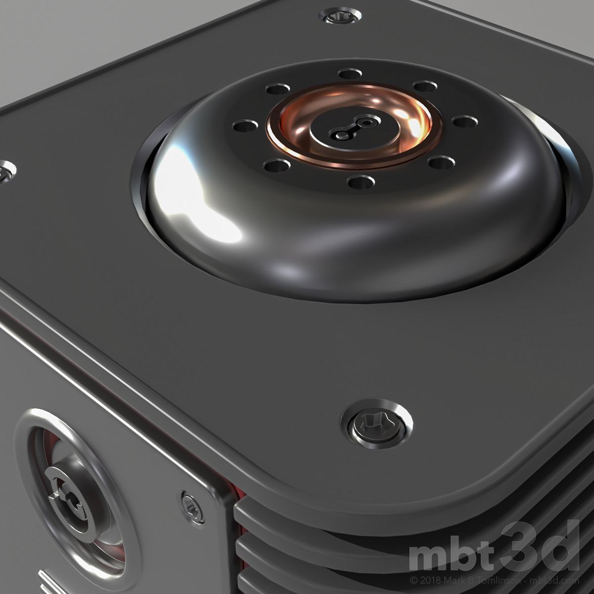 Box X: Top Close up.
Hard surface Boolean MODO exercise 