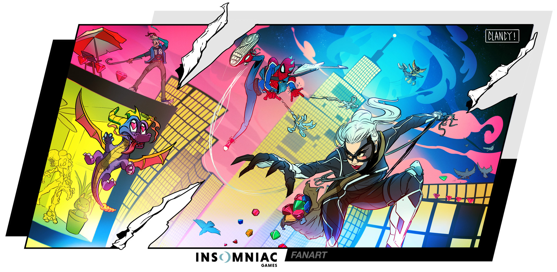Artstation Insomniac Fanart Spiderman Black Cat Dlc