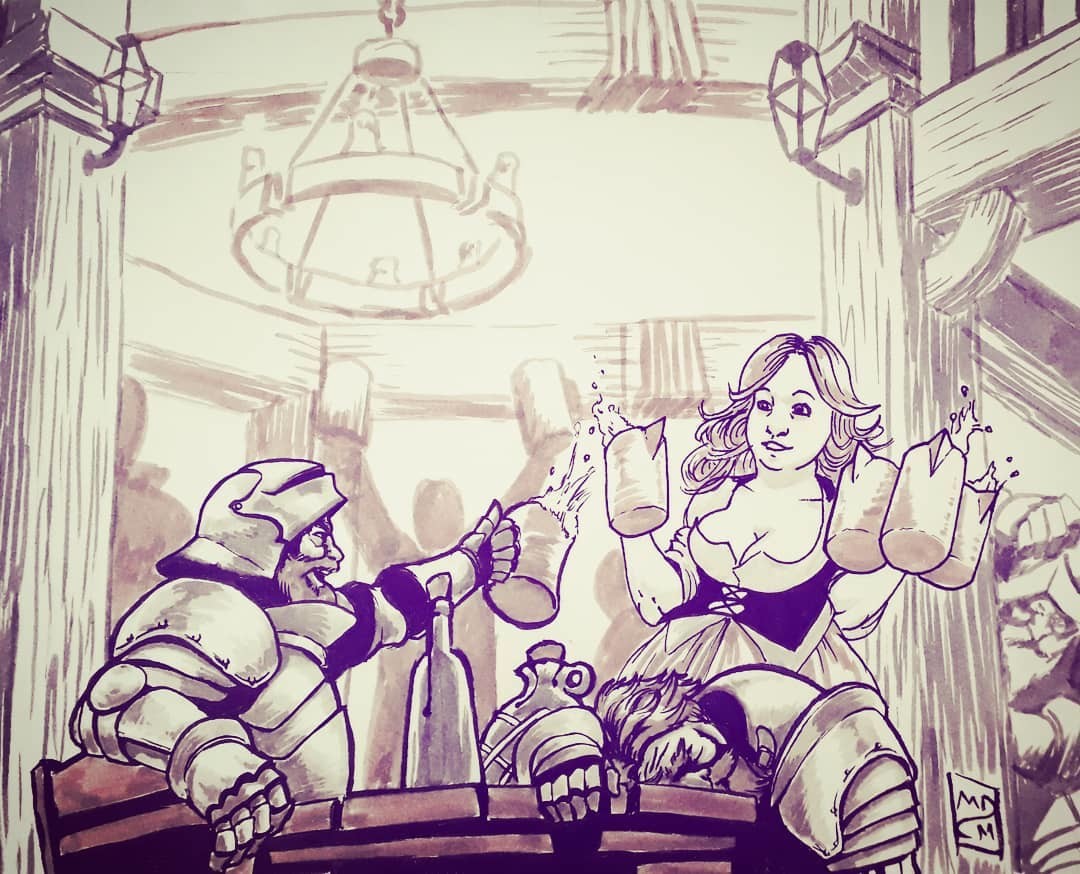 18th day's prompt is: "Bottle"

After all the fight, everyone deserves a sip of joy and happiness... And maybe more fighting again!
