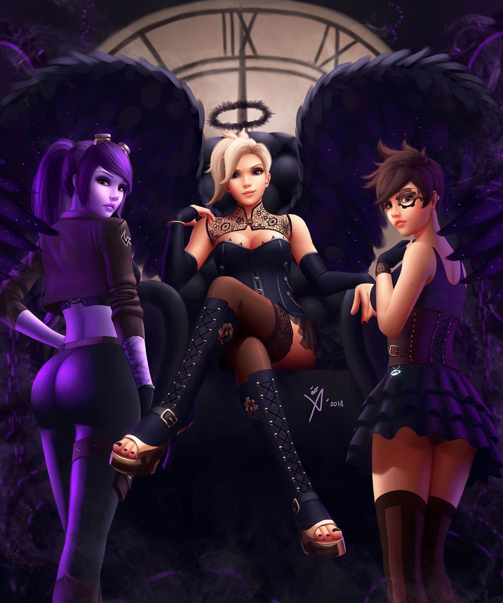 Artstation Dark Steampunk Mercy Widowmaker And Tracer