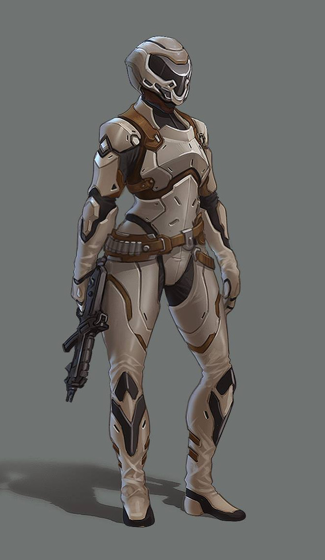 ArtStation Composite armour with leather accents