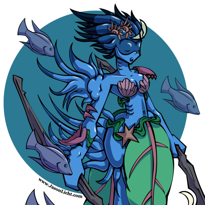 Blue Dragon Druid Mermaid