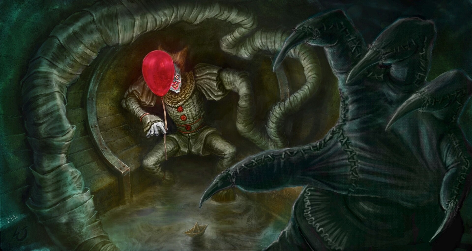 Artstation It Pennywise Creature Illustration Eugene Geer
