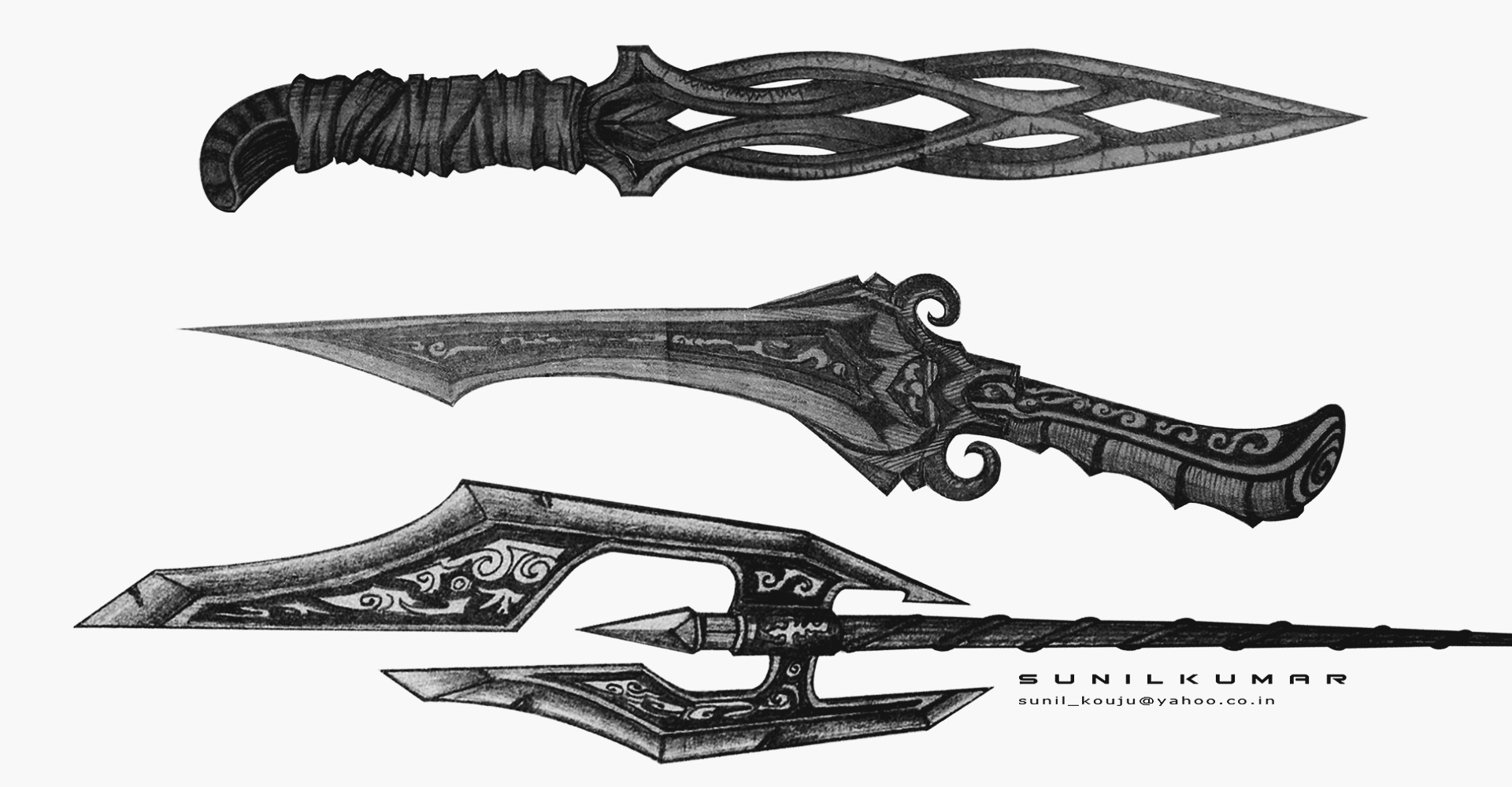 cool drawings of knives