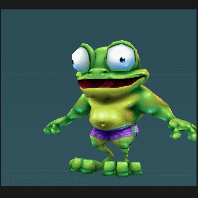 Froggy when receiving his pants (quick animation with ZBrush Timeline)