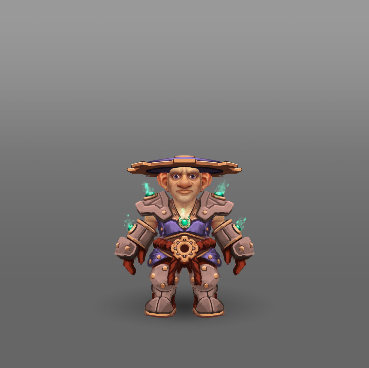 Monk
For the monk I enjoyed the idea of using a cog as the strawhat equivalent to the pandaren style.