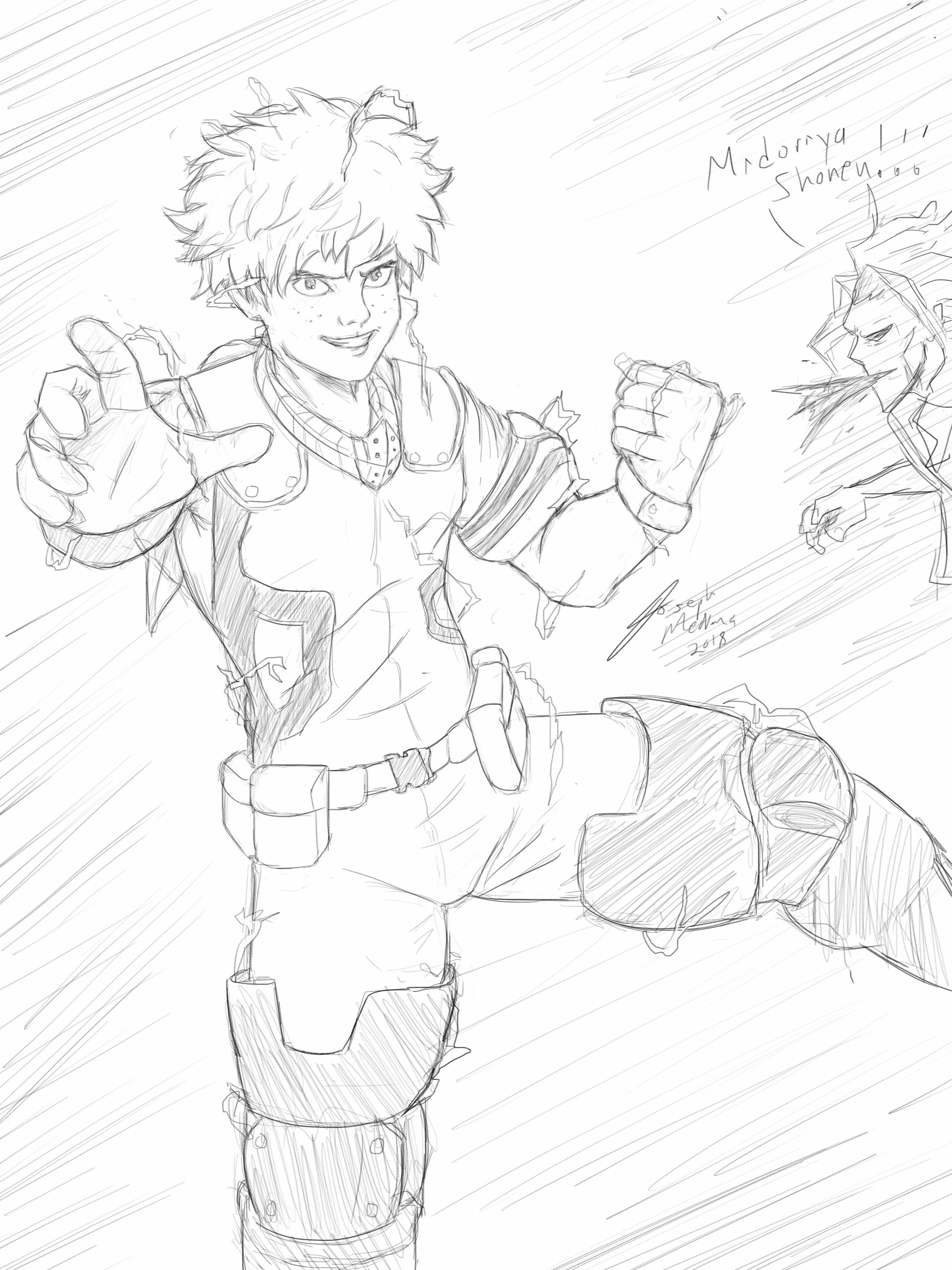 Artstation Deku Izuku Midoriya Full Cowling Shoot Style Joseph Medina