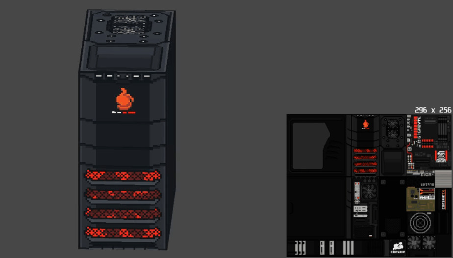 ArtStation - Pixel art PC case