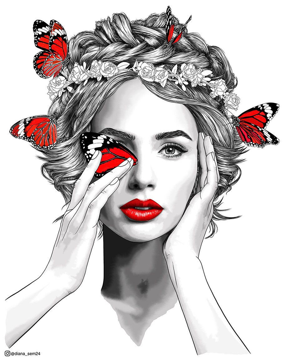 ArtStation - RED: Red butterfly
