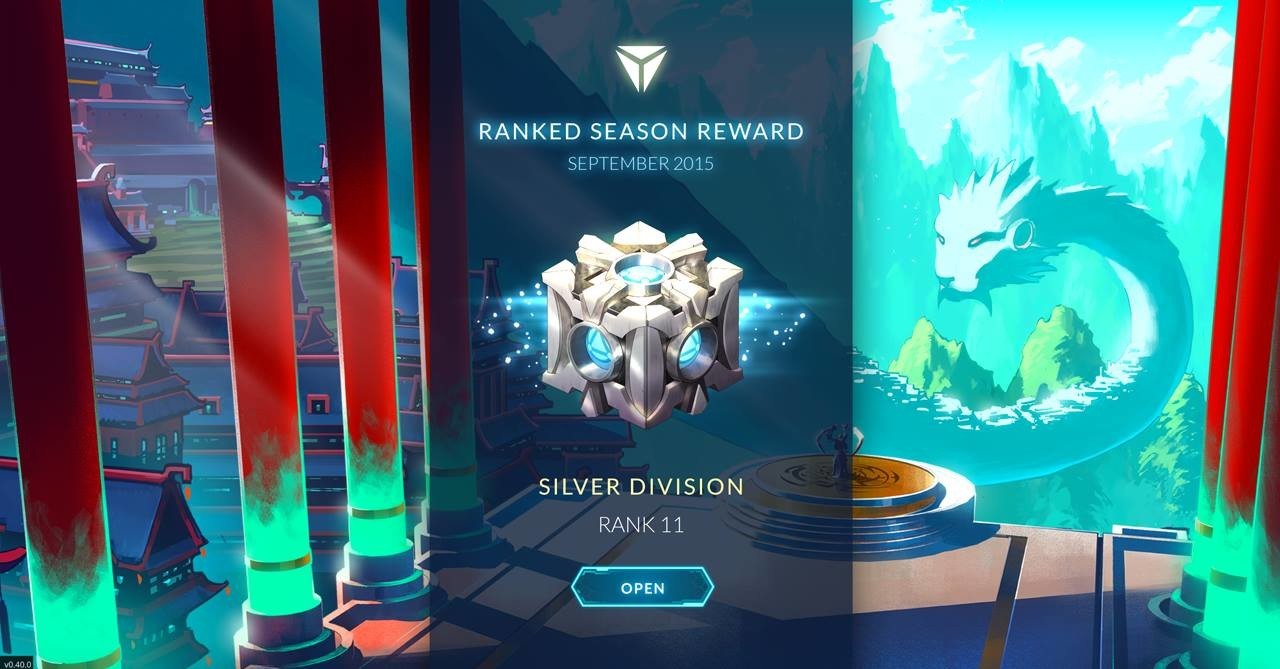 In-game display of players earning a reward chest at the end of the season. 