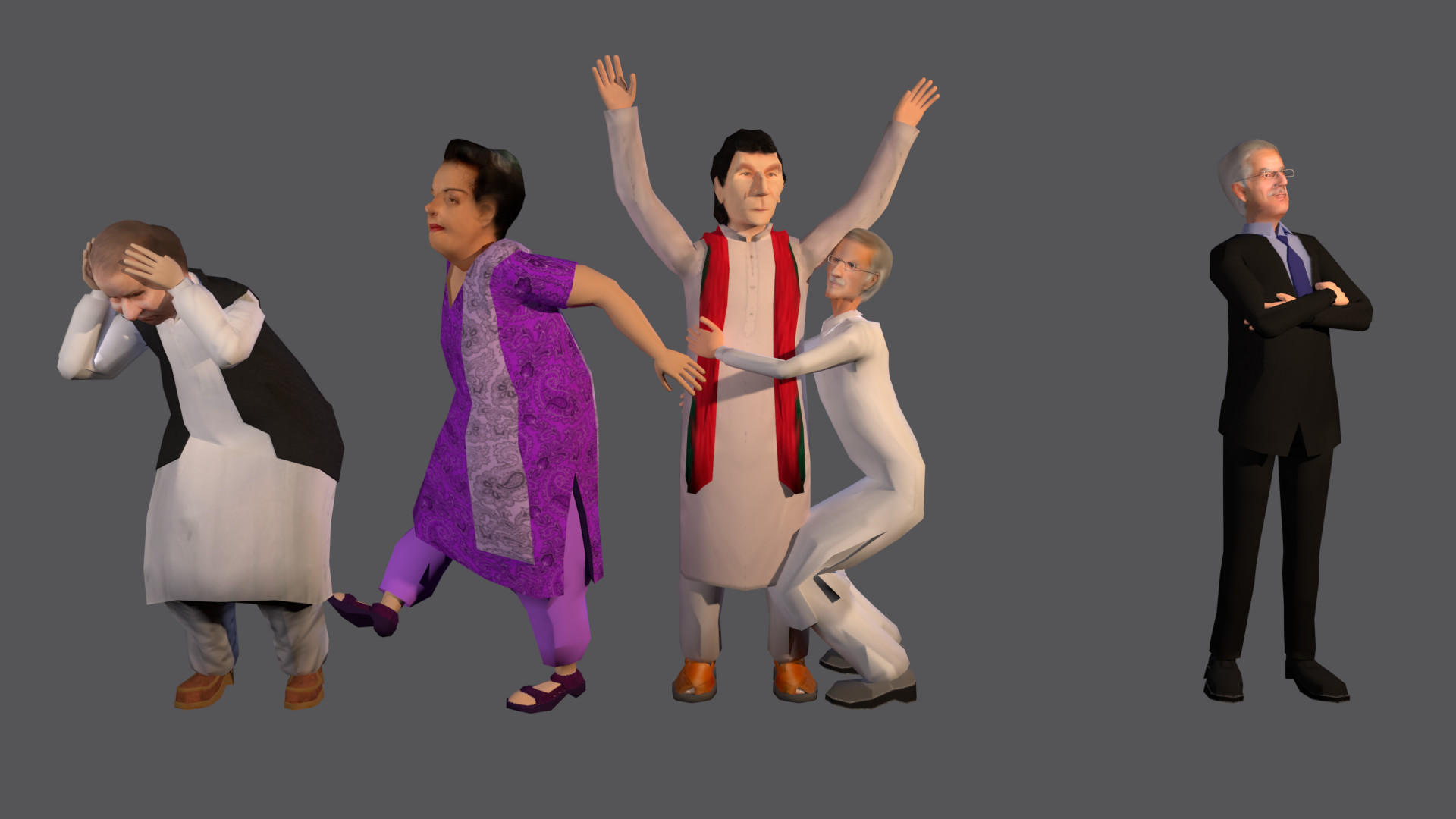 Artstation Low Poly 3d Models Of Pakistani Politicians Hamza Bilal