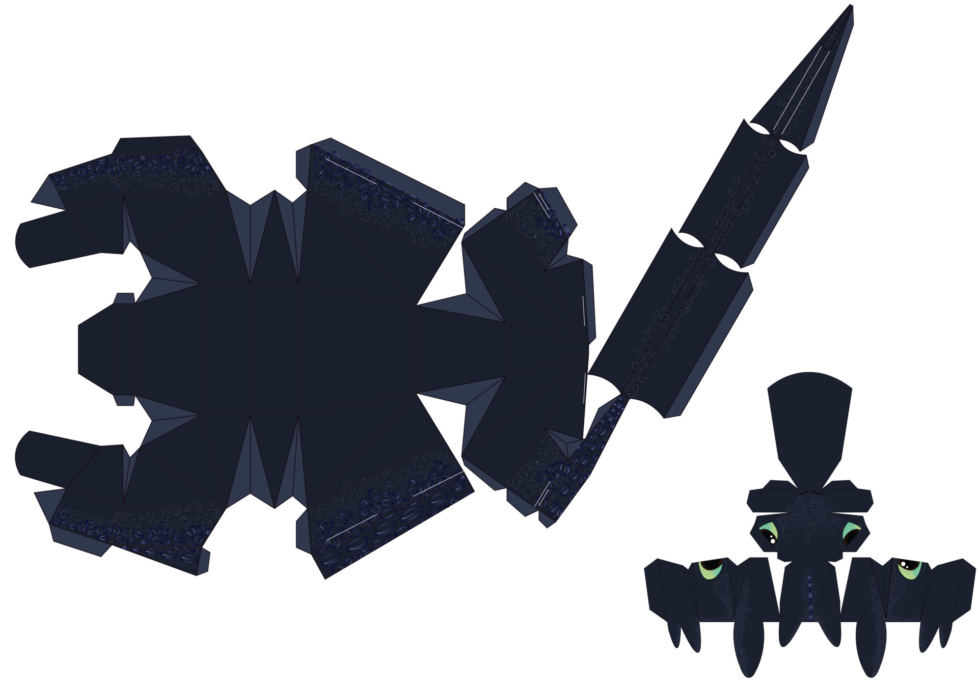 Toothless best sale paper toy