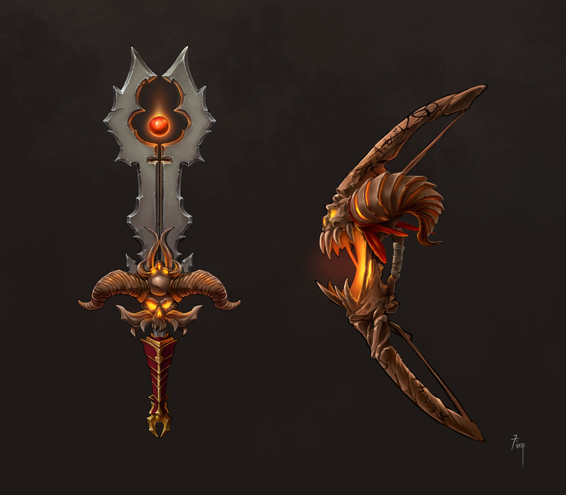ArtStation Wow Inspired weapons, Tina Wei