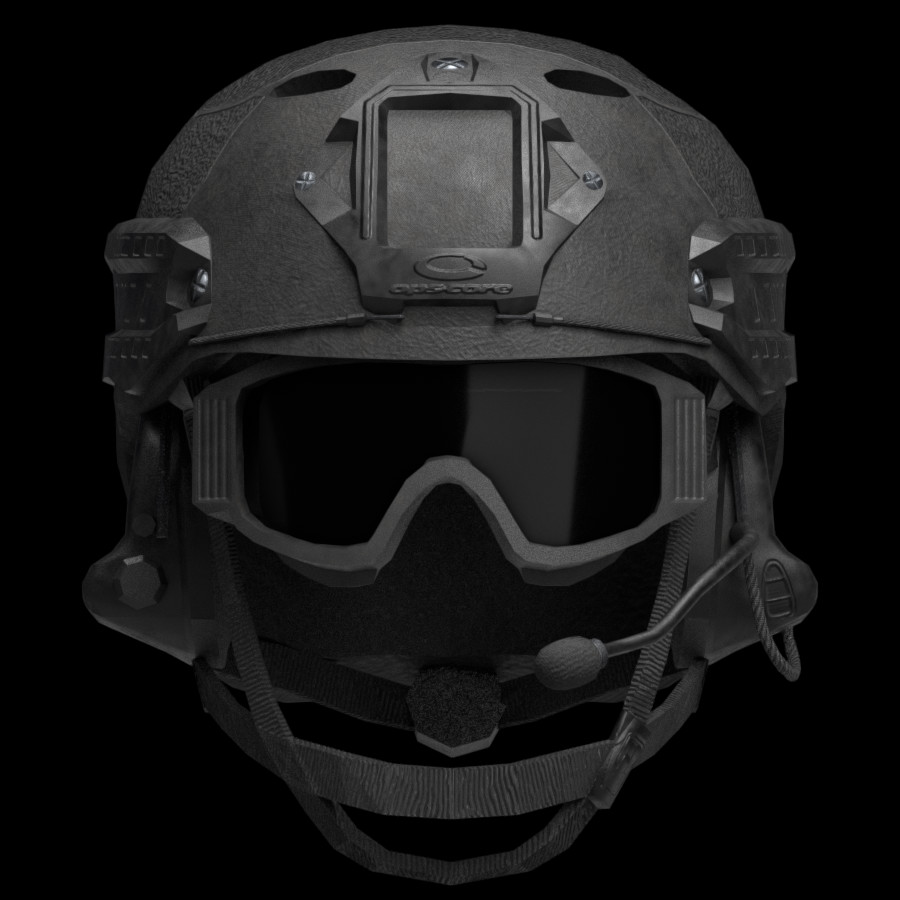 Opscore Helmet with Goggles and Headset.
