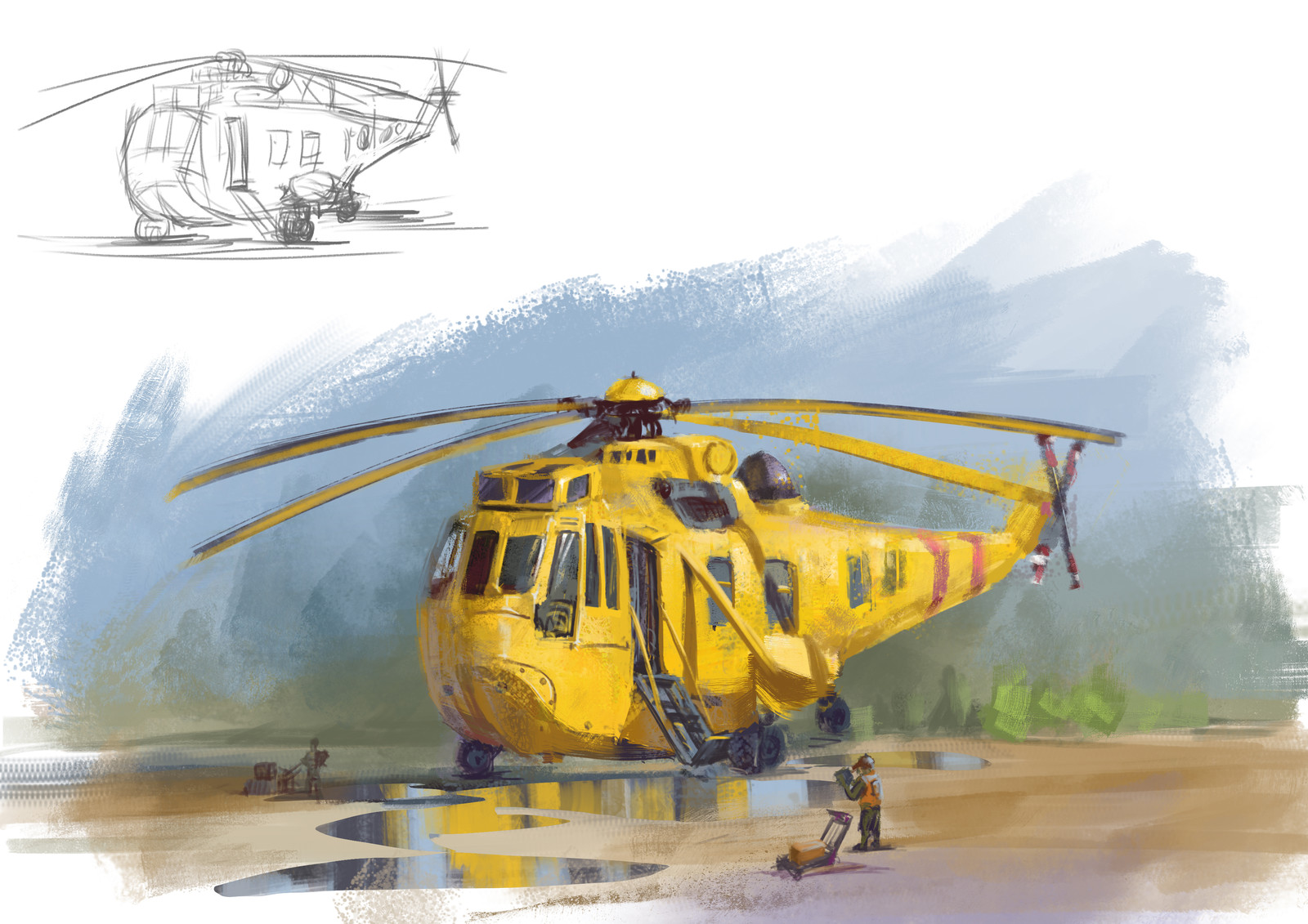 Cao Shuaishuai - Helicopter painting