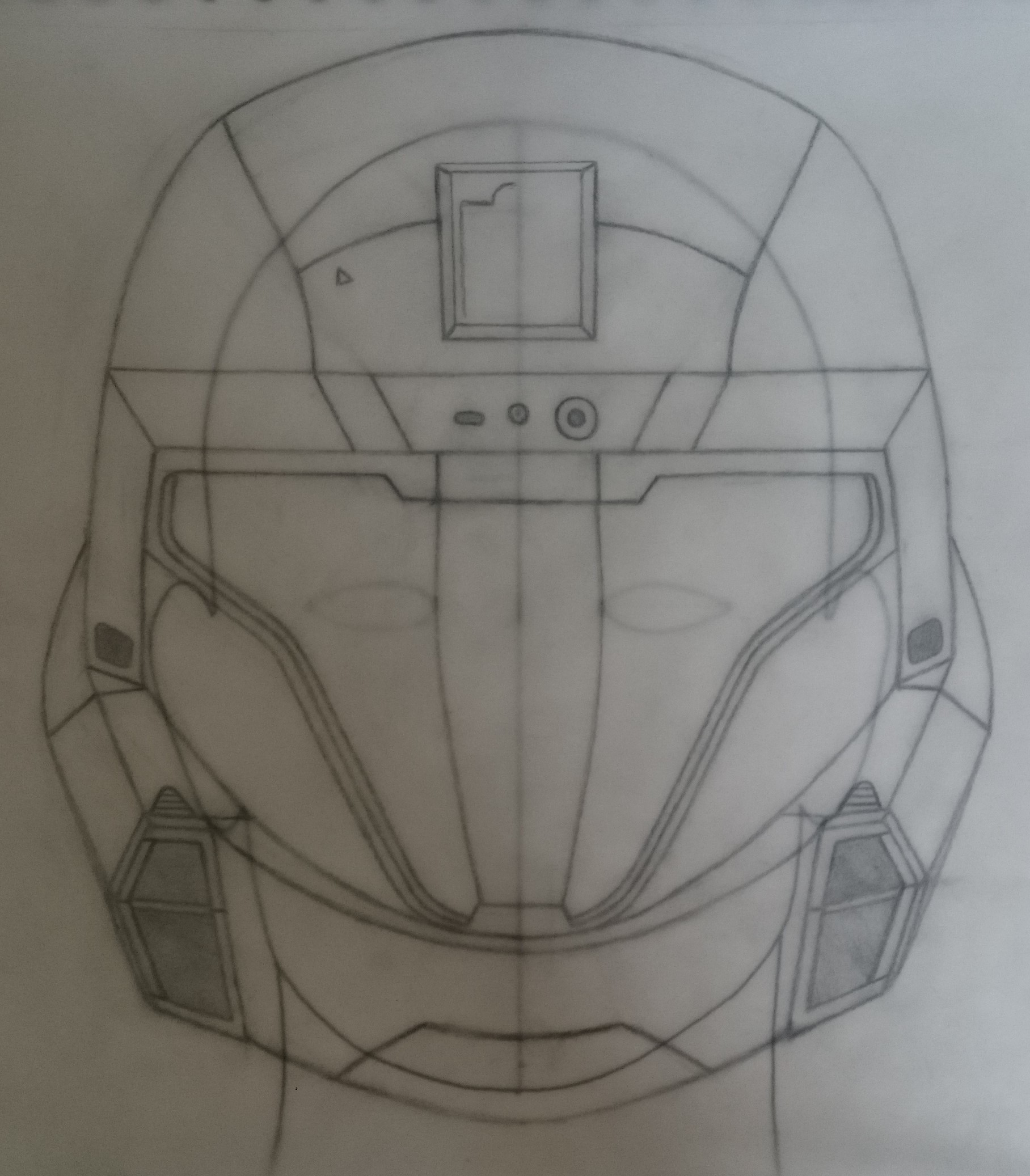 futuristic helmet drawing