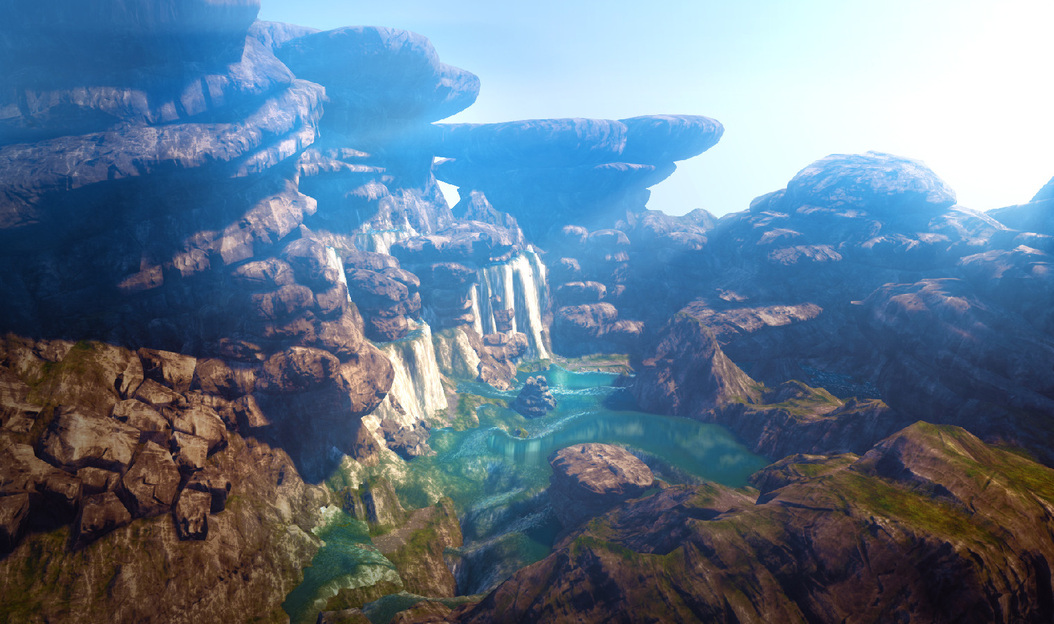 I prototyped from scratch an entirely dynamic landscape system on Unreal, this is an non doctored screen capture of it.