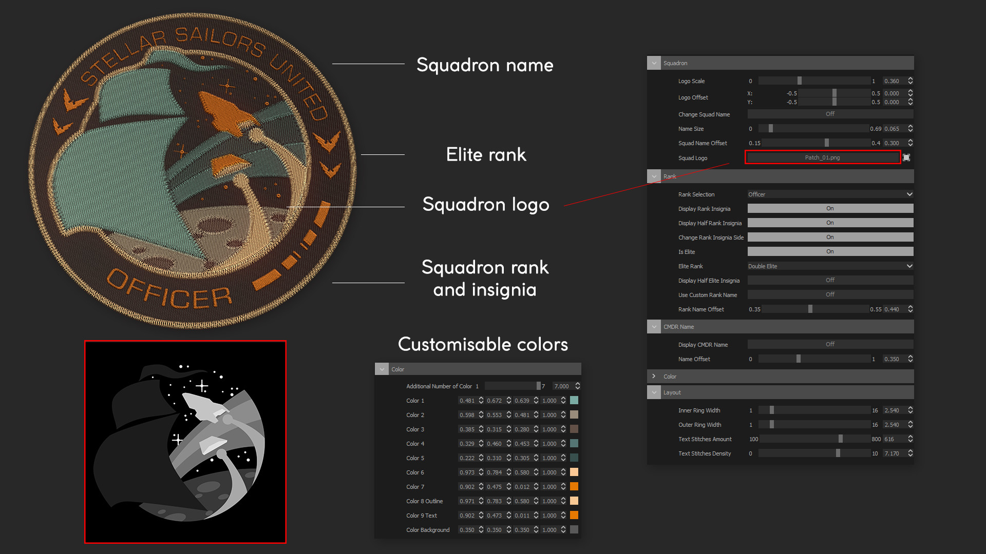 Artstation Squadron Patches Generator Elite Dangerous Fanart Simon Tartar