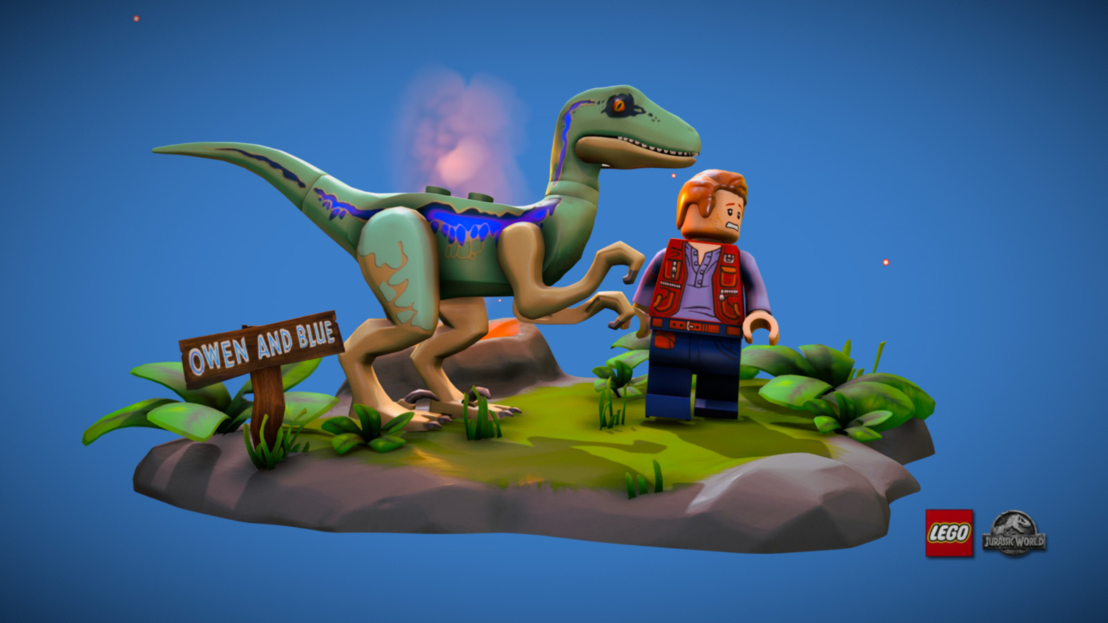 Lego jurassic world owen and blue clearance