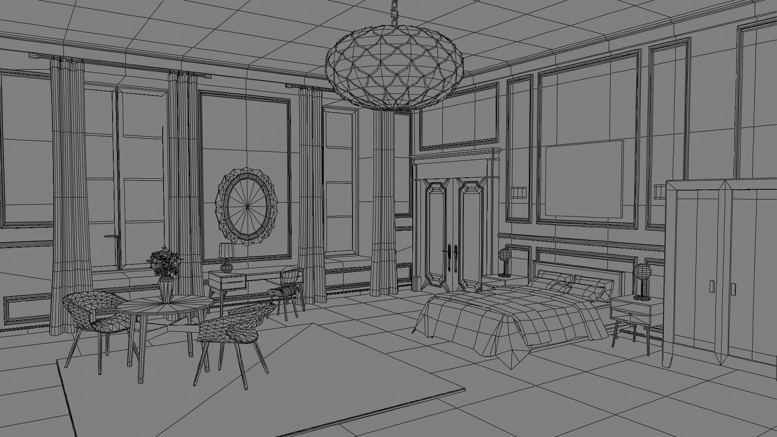 Bedroom Paris Version 1 / Maya 