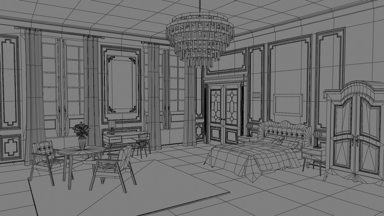 Bedroom Paris Version 2 / Maya 