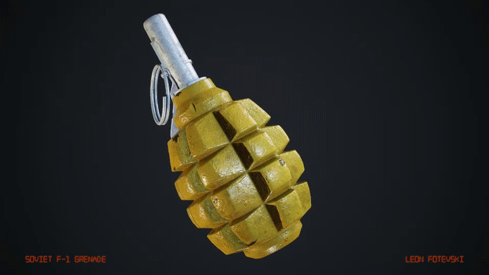 Artstation Soviet F 1 Hand Grenade Leon Fotevski