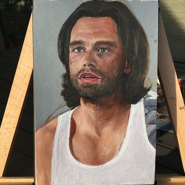 Artstation Bucky Barnes Winter Soldier Oil Painting Aranzazu Bravo