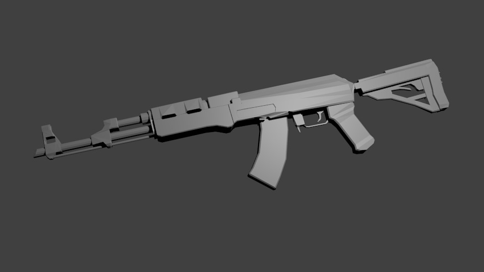 ArtStation - Ak-47 Modify ( Low poly for mobile game )