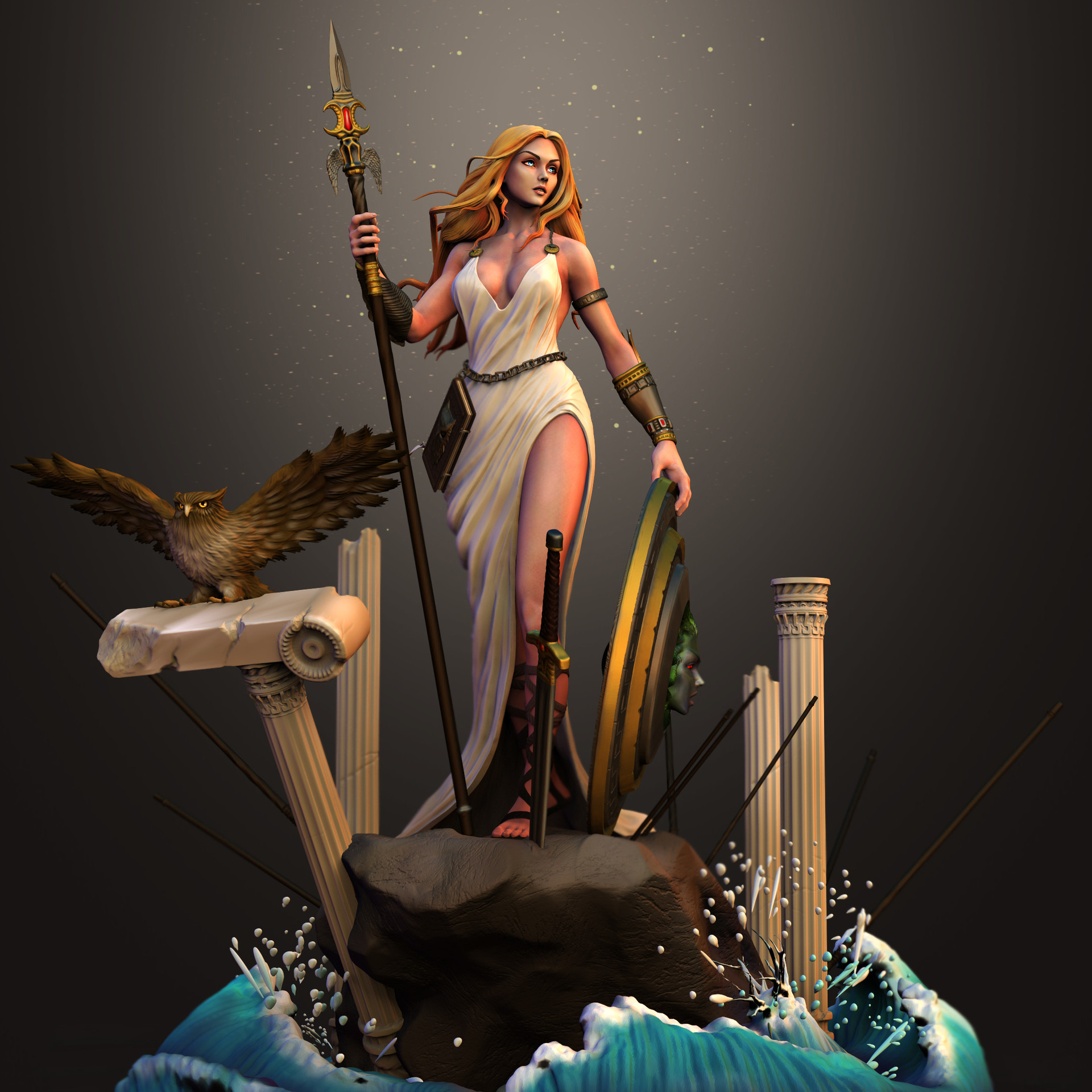 Athena Goddess of war and wisdom colored final.