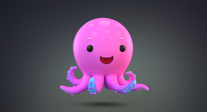 Anko 3d - Cartoon Octopus