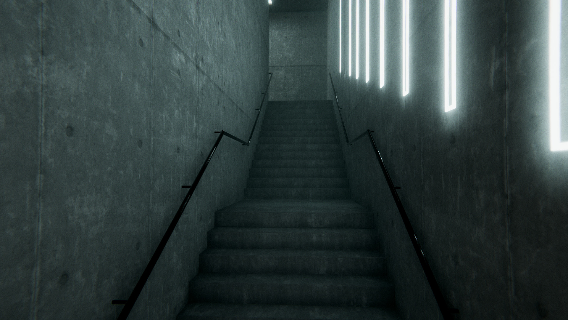 brutalist architecture lighting study