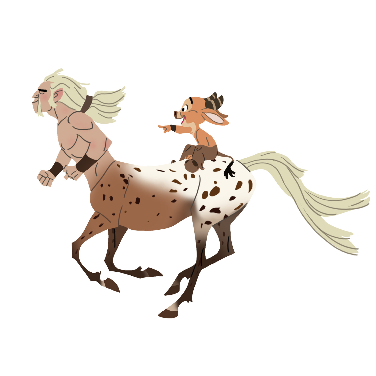 Centaur and Young Minotaur
