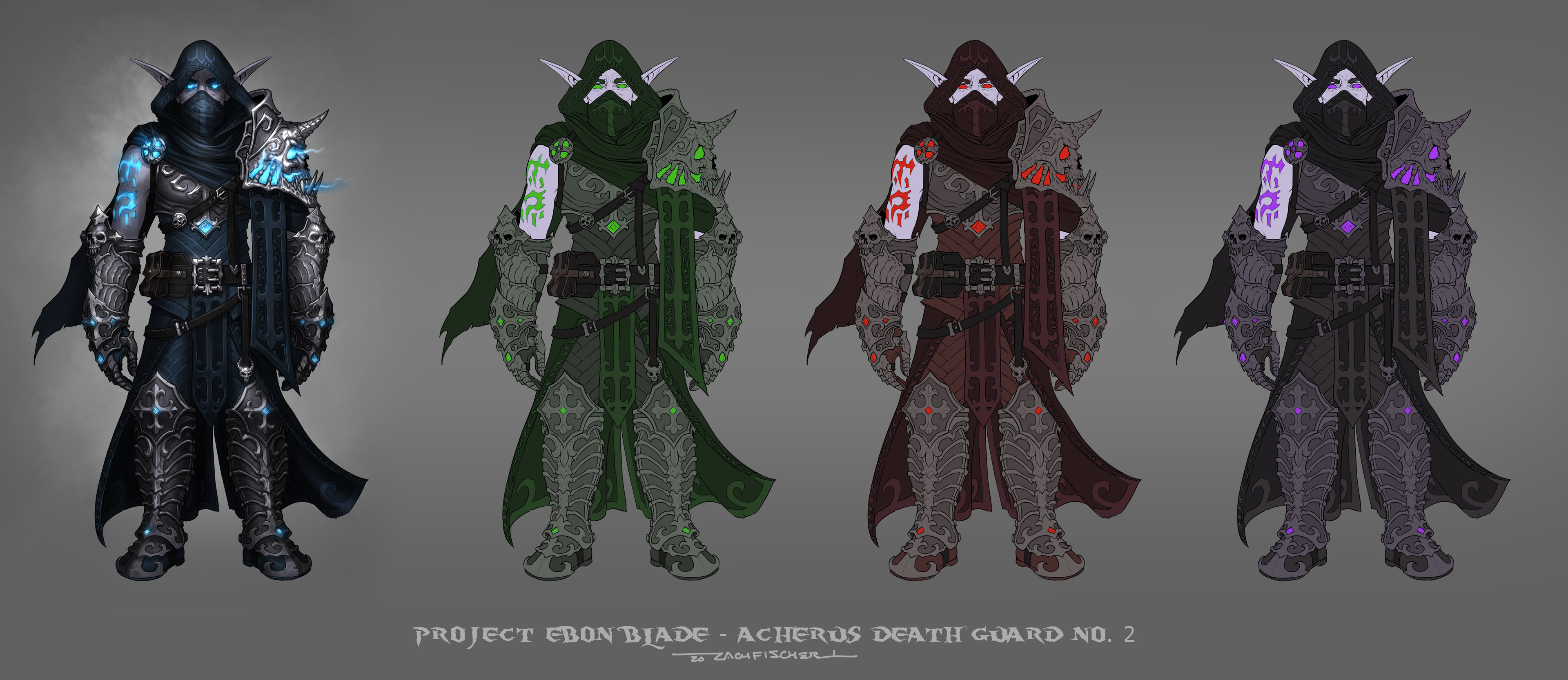 Deathguard Assassin (original armor concept)

The four Deathguard designs were created to allow for original characters and exemplified various armor styles. They were meant to be mixed and matched and customized to the cosplayers tastes. 