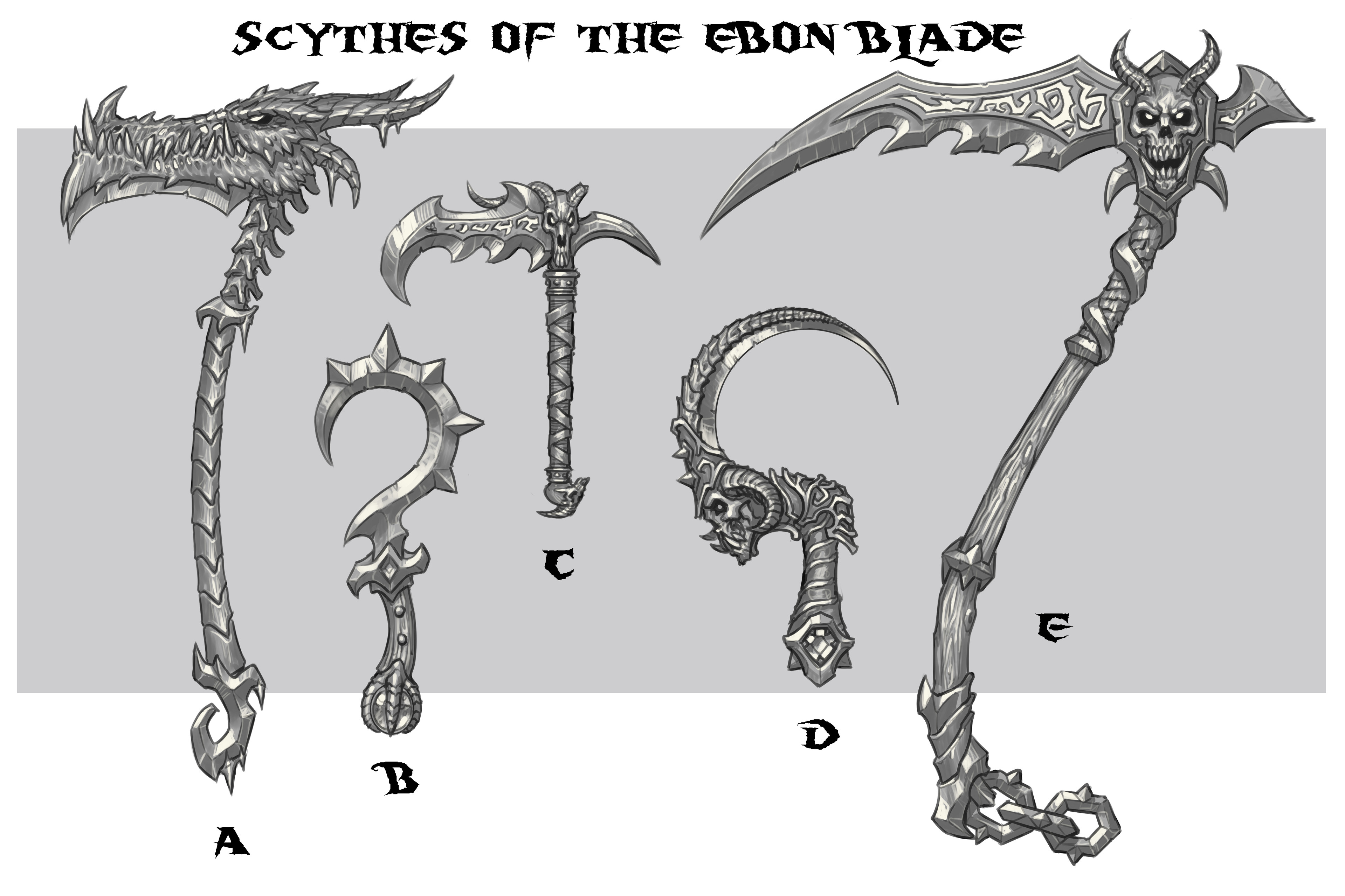 One and Two-handed scythe concepts
