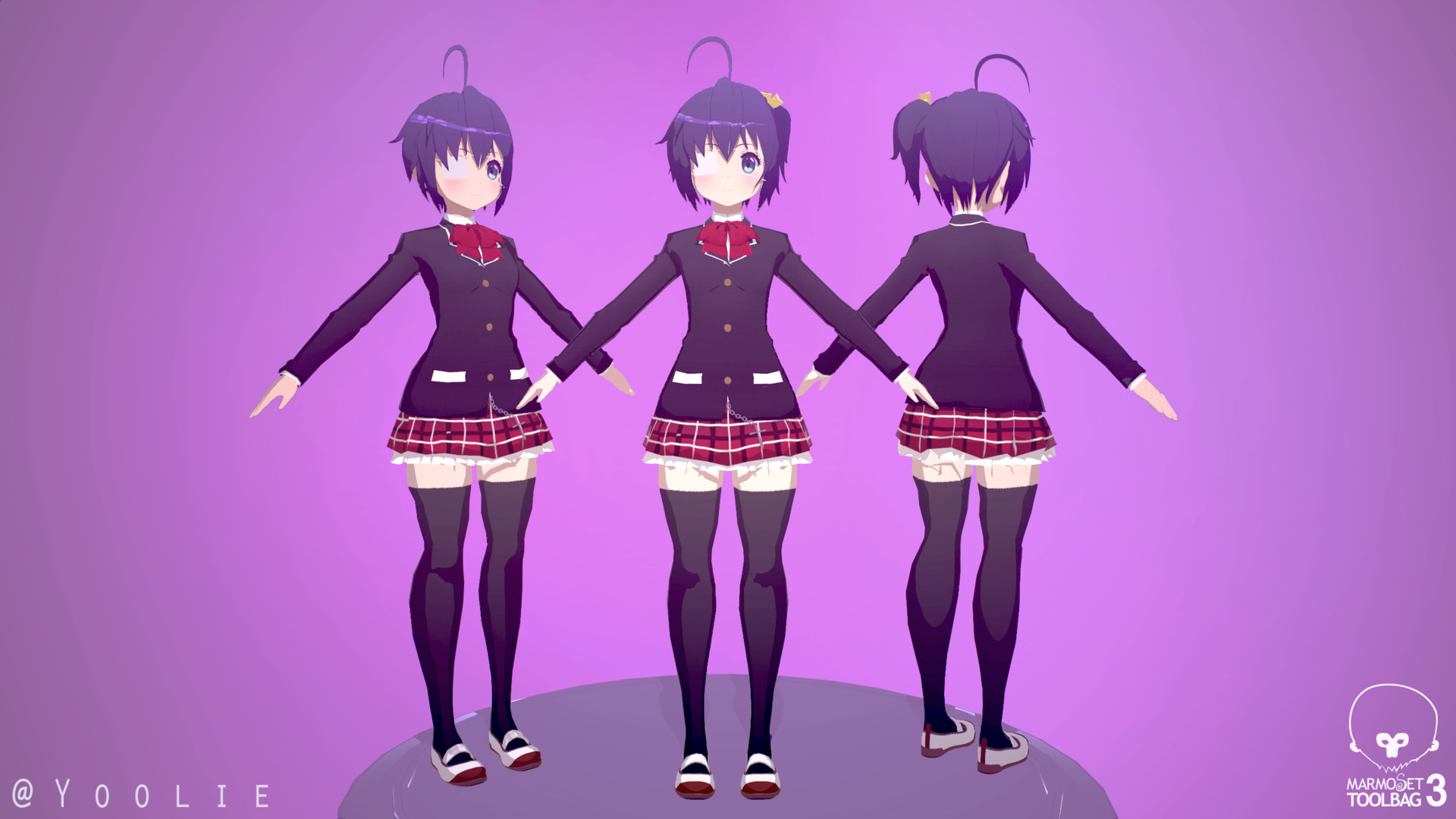 Artstation Anime 3d Fanart Rikka Takanashi From Chuunibyo Demo
