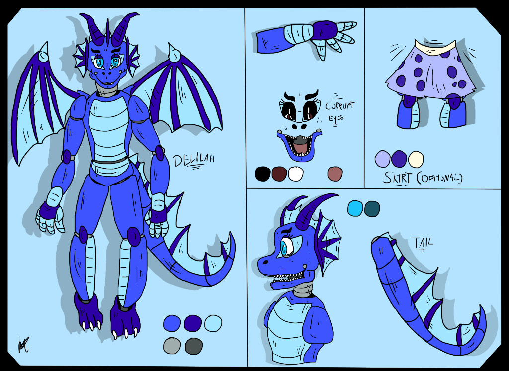 Artstation Delilah The Dragon Oc Reference Sheet Pixelkirby 340