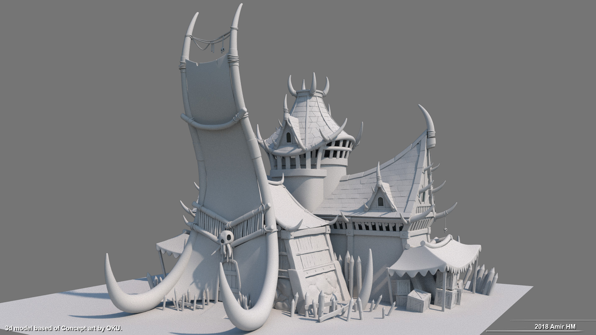 Artstation Orc Chieftain House 3d Model Based Of Concept Art By Oku Amir Hm
