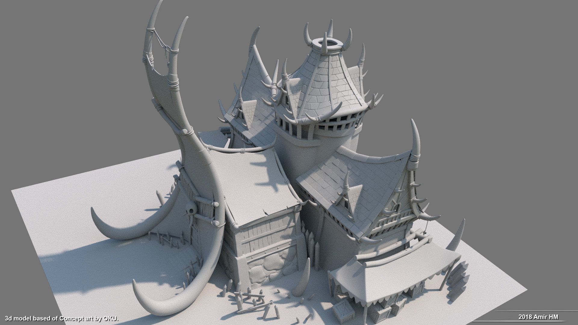 Artstation Orc Chieftain House 3d Model Based Of Concept Art By