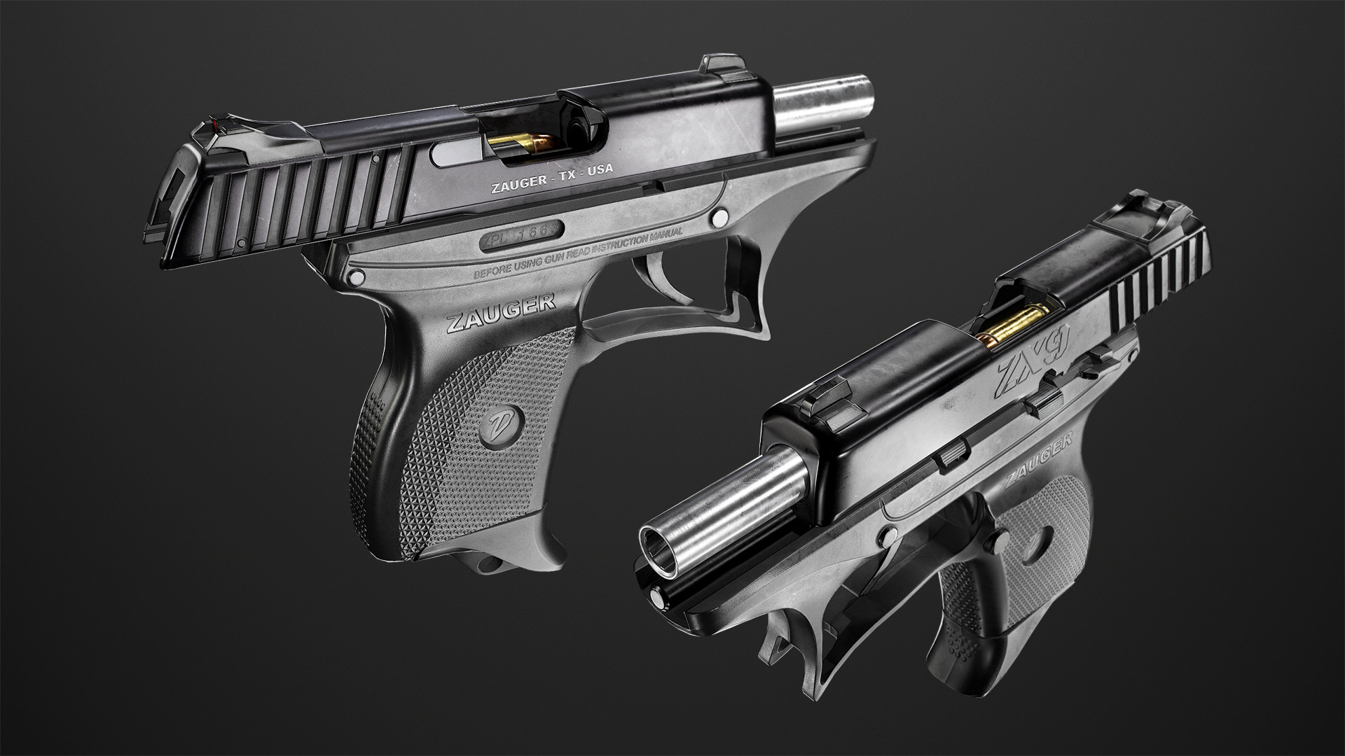 Gregory Trusov - Project ZX-9. 9mm pistol.